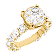 14K Yellow Gold Cathedral Setting Diamond 3/4 Eternity Engagement Ring 4.20 TCW