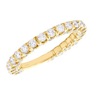14K Yellow Gold Diamond 3/4 Eternity Wedding Band Vintage Style Ring 1.20 CT.