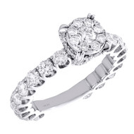 14K White Gold Cathedral Setting Diamond 3/4 Eternity Engagement Ring 2.20 TCW