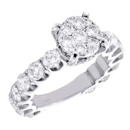 14K White Gold Cathedral Setting Diamond 3/4 Eternity Engagement Ring 3.60 TCW