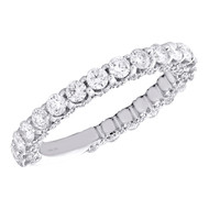 14K White Gold Diamond 3/4 Eternity Wedding Band Vintage Style Ring 1.43 CT.