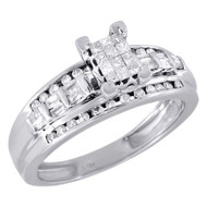 Diamond Engagement Ring 10K White Gold Princess Cut Wedding 0.45 Tcw.