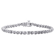 10K White Gold Dancing Diamond Infinity Bracelet Women's Love Theme 7" 0.10 Ct.