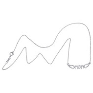 10K White Gold Diamond Necklace Flying Mom Angel Wings Station Chain 18" 0.16 Ct