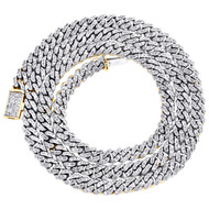 10K Yellow Gold 5mm Round Diamond Miami Cuban Link Necklace 20" Chain 4.32 CT.