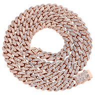 10K Yellow Gold 8mm Round Diamond Miami Cuban Link Necklace 22" Chain 11.67 CT.