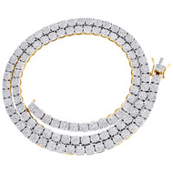 10K Yellow Gold 5mm Round Diamond 4 Prong Cluster Link Necklace 20" Chain 4.9 CT