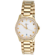 Gucci G-Timeless Ya126576 Gold PVD Steel 27mm Diamond Watch Silver Dial  0.80 CT