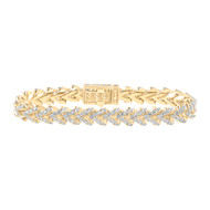10K Yellow Gold Real Round Diamond Franco Link 10.50mm Statement Bracelet 14 CT.