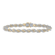 10K Yellow Gold Round Diamond 6mm Rope Link 8.50" Statement Bracelet 6.19 CT.