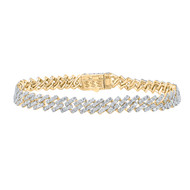 14K Yellow Gold Real Round Diamond Cuban Link 8.50mm Statement Bracelet 7.60 CT.