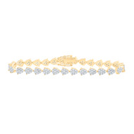 10K Yellow Gold Real Diamond Women's Teardrop Pear Link Tennis Bracelet 2.38 CT