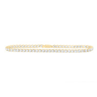 14K Yellow Gold Genuine Diamond Womens 1 Row Solitaire Tennis Link Bracelet 5 CT