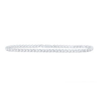 14K White Gold Genuine Diamond Womens 1 Row Solitaire Tennis Link Bracelet 5 CT