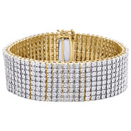 Real Diamond Sterling Silver 8 Row Tennis Bracelet 25mm Miracle Set 1.33 CT