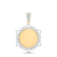 10K Yellow Gold Real Diamond Women's Heart & Infinity Memory Frame Pendant 1 CT