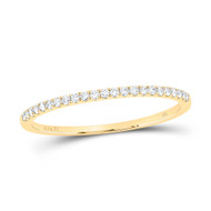 10K Yellow Gold Diamond Timeless Stackable Wedding Band Anniversary Ring 1/8 CT
