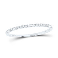 10K White Gold Diamond Timeless Stackable Wedding Band Anniversary Ring 1/8 CT