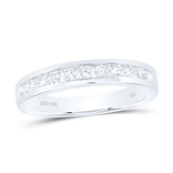 14K White Gold Channel Diamond Single Row Wedding Band Anniversary Ring 1/2 CT