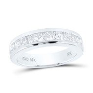 14K White Gold Channel Diamond Single Row Wedding Band Anniversary Ring 7/8 CT