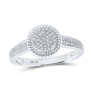 10K White Gold Diamond Women's Cluster Braided Round Halo Cocktail Ring 1/5 CT