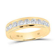 14K Yellow Gold Channel Diamond Single Row Wedding Band Anniversary Ring 7/8 CT