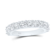 14K White Gold Real Prong Set Diamond 1 Row Wedding Band Anniversary Ring 2 CT