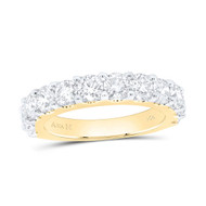 14K Yellow Gold Real Prong Set Diamond 1 Row Wedding Band Anniversary Ring 2 CT