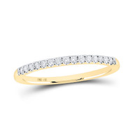 14K Yellow Gold Prong Set Diamond 1 Row Wedding Band Anniversary Ring 1/6 CT