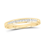 14K Yellow Gold Round Diamond Single Row Wedding Band Anniversary Ring 1/6 CT