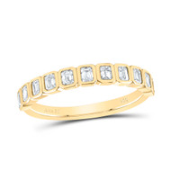 14K Yellow Gold Emerald Cut Diamond Octagon Anniversary Wedding Band Ring 5/8 CT