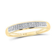 10K Yellow Gold Real Diamond Women's Pave Wedding Band Anniversary Ring 1/10 CT