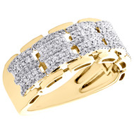 10K Yellow Gold Round Diamond Domed Wedding Anniversary Band 9mm Ring 1/2 CT.