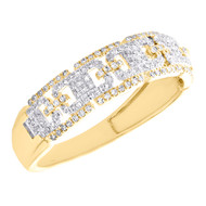 10K Yellow Gold Diamond Mens Mariner Chain Wedding Band Anniversary Ring 0.37 CT