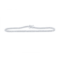 925 Sterling Silver Real Diamond 4mm 1 Row Fanuk Set Tennis Bracelet 1/2 CT | 9"