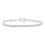 925 Sterling Silver Real Diamond 4mm Fanuk 1 Row Tennis Link Bracelet 1 CT | 7"
