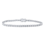 925 Sterling Silver Genuine Diamond 4mm Fanuk Set 1 Row Tennis Link Bracelet 1 CT | 7"
