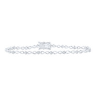 Sterling Silver Diamond Women's 3mm Round & Infinity Tennis Bracelet 1/2 CT | 7"