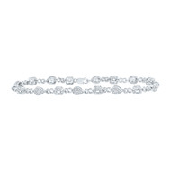 Sterling Silver Diamond 6mm Square Teardrop & Infinity Link Bracelet 1/4 CT | 7"