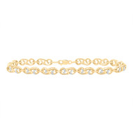 925 Yellow Gold Plated Diamond 5mm Swirling Infinity Tennis Bracelet 1/3 CT | 7"