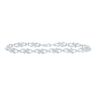 925 Sterling Silver Diamond 5mm Fancy Infinity Link Tennis Bracelet 1/3 CT | 7"