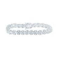 Sterling Silver Diamond Women's 7.5mm Marquise & X Tennis Bracelet 1/3 CT | 7"