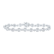 Sterling Silver Diamond Women's 7mm D/C Round Link Tennis Bracelet 1/3 CT | 7"