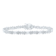 Sterling Silver Diamond Women's 6.75mm Cluster XO Tennis Bracelet 1/3 CT | 7"