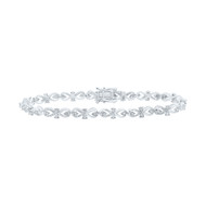 Sterling Silver Diamond Women's 5mm Infinity Cluster Tennis Bracelet 1/3 CT | 7"