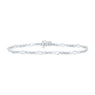 925 Sterling Silver Diamond Women's Braided Infinity Tennis 7" Bracelet 1/6 CT