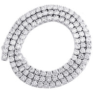 .925 Sterling Silver VVS Moissanite 4 Prong 4mm 1 Row Choker 18" Chain 24 1/5 CT