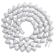 .925 Sterling Silver Moissanite Women's Halo 7.5mm Heart Link 20" Chain 30.58 CT