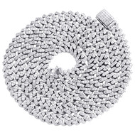 925 Sterling Silver Moissanite Mens Custom Box 6mm Miami Cuban 22" Chain 5.38 CT