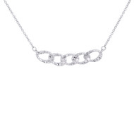10K White Gold Round Diamond Cuban Link Statement Necklace 18" Chain 1/4 CT.